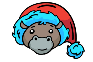 Christmas Jungle Face Hippo