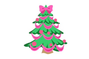 Christmas Tree with Pink Bowtie