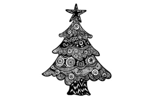 Christmas Tree Zentangle Design