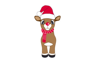 Cute Reindeer with Christmas Hat