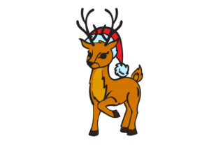 Deer with Hat for Christmas