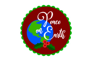 Floating Christmas Ornament Peace on Earth