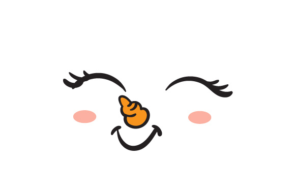Happy Snowwoman Face: A Festive Graphic Design Asset