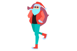 Hipster Santa: A Festive Graphic Design Asset for Christmas Campaigns