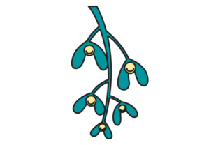 Mistletoe Christmas Graphic Design Asset