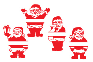 Santa Split Monogram Frames for Christmas Design