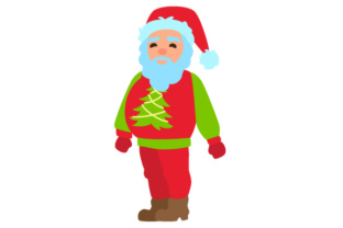 Santa with Ugly Christmas Sweater
