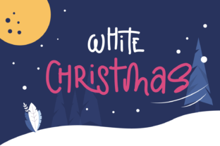 White Christmas Nighttime Field for Display